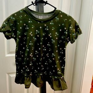 Carter’s Green With small Flowers Top Sz 14/14A Never worn